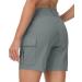 Cakulo Women's Hiking Cargo Bermuda Shorts - Quick Dry, Stretch Lounge Shorts with Zipper Pockets - Gray Large (5/7) - Buy Online on GoSupps.com