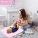 DOITOOL Portable Baby Changing Pad - Washable Cotton Waterproof Non-Slip Travel Diaper Bag in Pink Rose | Eco-Friendly Baby Essentials - Buy Online on GoSupps.com