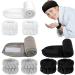 9 PCS Spa Facial Headbands and Wrist Bands Set  Cloth Headband Adjustable Hairband Highly Absorbent Wristbands Headband for Washing Face Shower Skincare Makeup (White & Gray & Black)