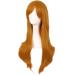 MapofBeauty 28 Women Side Bangs Long Curly Hair Cosplay Wig - Golden Orange - Buy Online on GoSupps.com