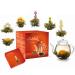 Creano Blooming Tea Gift Set Flowering Tea Giftset with 500 ml Glass Tea Pot and 6 Tea Flowers - White Tea
