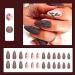 24Pcs Almond Matte Red Press on False Nails with Leaves Designs - Stiletto French Tips Autumn Fake Nails - Buy Online on GoSupps.com