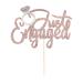 CHEERYMAGIC Just Engaged Cake Topper Glitter We're Engaged Cake Pick Engagement Party Decorations Bridal Engagement Wedding Cupcake Decoration Party Supplies A4-DHCP (Rose Gold)