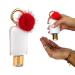 LOVANDI Hand Sanitizer Holder- Hand sanitizer holder keychain - Empty Refillable Bottle for Hand sanitizer - Mini Travel Hand Sanitizer Keychain Holder for Purse Backpac (Gold/White)