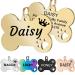 JATEBI Personalized Pet ID Tags, Stainless Steel Dog Tags,Custom Bone&Hollowed Paw Shaped Engraved Dog Name, Label, Address & Phone, Customizable on Both Sides(Gold,S) Gold Small