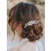 Catery Crystal Bride Wedding Hair Comb | Silver Bridal Hair Piece with Pearl Clips for Women & Girls - Buy Online on GoSupps.com