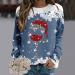 Women's Christmas Snowman Penguin Print Sweatshirt - Cute O-Neck Raglan Pullover for Winter - Blue XXL - Buy Online on GoSupps.com