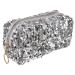 Lurrose 1 x Square Storage Bag for Women Portable Cosmetic Bag Travel Toiletry Bag Silver 19X10CM