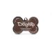 DogTap Solid digital dog brand bone with NFC chip and QR code for contact details and profile PVC metal waterproof robust 41.6 x 28.5 x 4.6 mm brown