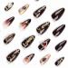 Buy BABALAL Almond Press on Nails - Medium Brown Fall Acrylic Nails with Golden Chrome Baroque Art & 3D Heart Charm | Stiletto Glue-on Nails for Stunning Manicure - Buy Online on GoSupps.com