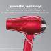 INFINITIPRO BY CONAIR Travel Hair Dryer 1875W Compact Foldable & Perfect for International Travel | Red 2 Piece Set - Buy Online on GoSupps.com