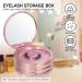 Buqikma 3-Layer Circle Eyelash Box with Mirror - Rose Gold Empty Lash Storage Case Organizer for Travel - Cosmetic Lash Holder Included - Buy Online on GoSupps.com
