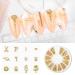 Gold Nail Charms Set - 6 Boxes Metal Studs for Acrylic Nails | Various Designs for Nail Art Decorations | Flowers, Shells, Stars, Moons, Beaches | Thin Flakes Kit - Buy Online on GoSupps.com