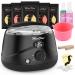 Waxing set wax kit for women men maxflat digital wax pot hardwachs kit with 51 wax accessories 17Oz brazilian wax for full body armpit brazilian bikini waxing kit black