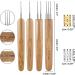 Dreadlock Crochet Hook Set with Bamboo Handle & Beads - 0.5mm 0.75mm Steel Locs Needle for Hair | Professional Dreadlock Tool for Braids - Buy Online on GoSupps.com