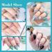 500PCS Short Stiletto Nail Tips for Acrylic Nails - Clear Almond Fake Nails - Half Cover Nail Extension Tips - 10 Sizes with Box - Buy Online on GoSupps.com