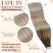 Hetto Tape Extensions | Real Hair Balayage #8/16/60 | Invisible Tape In Extensions | Light Brown to Platinum Blonde 45cm 50g - Buy Online on GoSupps.com