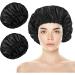 2 pieces shower cap women with wide elastic band bonnet sleep cap elastic hat soft sleeping head cover for the night