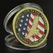 Fengjj 2 pieces US Navy commemorative coin in honor of our naval neveteran with a flying eagle in front of the US flag.