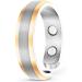 Elegant Titanium Magnetic Therapy Ring for Arthritis & Carpal Tunnel Relief - Size 10 in Silver & Gold | Smarter Lifestyle - Buy Online on GoSupps.com