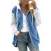 Shop Hanxiulin Oversized Fleece Jacket for Women - Cozy Plush Sweater Winter Down Coat in Sky Blue | Perfect Transition Jacket - Buy Online on GoSupps.com