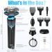 5-in-1 Electric Rotary Shaver for Men - IPX7 Waterproof, Rechargeable Cordless Razor for Shaving Beard, Body, and Pubic Hair - Blue - Buy Online on GoSupps.com