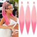 Ancient lichenhair 20 inch 3-packs braided hair art hair braids hair for braid box braids synthetic hair for simple synthetic braided hair extensions (20 inch 613-pink#) 50.8cm-20 inches (3 Pack) 613 pink#