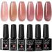 Croitout Jelly Gel Nail Polish Set Crystal Translucent Shellac Nail Gel Polish Colours Set Sock Off UV LED Gel Nail Polishes Set for Home DIY Nail Salon Best Gift for Women 6 x 7.3ml 6CS-004 7.3 ml (Pack of 6)