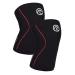Rehband Kniebandage for Kraftsport & Fitness - Kniebandage 7mm neoprene flexible & non -slip Knee Sleeve for men & women black/red - 1 pair of XS