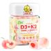 Eleli Vitamin D3 K2 Gummies with Liposomal AKG Calcium 10X Absorption 5000 IU D3 200mcg K2 MK-7 100 mg Calcium Bone & Heart Support Sugar-Free Vegan Non-GMO Peach Flavor 90 Count