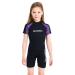 Lemorecn Kids 3mm and 2mm Wetsuits Youth Premium Neoprene Youth's Shorty Swim Suits 2mm Shorty Purple Trim 4