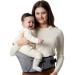MomcoZy hip-seat babytrage-original 3D belly protection & EVA massage plate with different bags for newborns and toddlers up to 20 kg (gray medium-sized) medium-sized gray