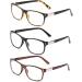 3-Pack Bifocal Reading Glasses - Rectangle Frames 1.75X - Unisex Tortoise Black & Brown - Includes Pouches - International Shipping - Buy Online on GoSupps.com