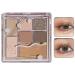 Palette de fards paupi res pour femmes - Palette de maquillage lumineux m langeable 7 couleurs - paupi res press e chatoyante mate palette de maquillage scintillante pour les adolescents d butant Latt la noix de coco crue n 16