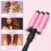 Awhoas 3 Barrel Curling Iron 32MM Hair Waver | Triple Barrel Hair Crimper for Women | Pink Curling Wand with LCD Temp Display - Buy Online on GoSupps.com
