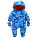 Baby Boys Winter Hooded Romper Snowsuit with Gloves Booties Cotton Jumpsuit Outfits 3-24 Months A 6-9 Months