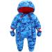 Baby Boys Winter Hooded Romper Snowsuit with Gloves Booties Cotton Jumpsuit Outfits 3-24 Months A 18-24 Months