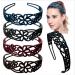 Yazon 5pcs Wide Flower Headbands for Girls Women Plastic Hairbands with Teeth Hard Hair Hoops Model3