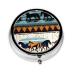 Horse Stripes Patternround Pill Box 3 Compartment Round Pill Box Organizer Portable Travel Pill Box for Traveling.