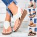 Creev Women's Orthopedic Open Toe Sandals - Breathable PU Leather Summer Footwear for Beach & Outdoor Walking (White 40 EU | Brown 42 EU | Blue 35 EU) - Buy Online on GoSupps.com