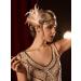 Sweetv 1920s Flapper Headband - Rhinestone Pearl Feather Hair Band | Great Gatsby Accessories in Champagne - Buy Online on GoSupps.com