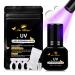 UV Eyelash Glue UV Glue 5ml UV DIY Lash Extensions Glue Light Curing Eye Lash Glue UV Lash Glue Adhesive 1-Second Quick-Drying Waterproof No Lash Fallout Professional Use Only UV Eyelash Glue 5ml