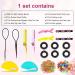 Colorful Hair Accessories Set with Rubber Bands, Mini Clips, Combs, Cutter, Spiral Hair Ties, Barrettes, Clips, Pull Through Tool - Gift Box Included - Buy Online on GoSupps.com