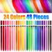 48 Pcs Colorful 21 Inch Straight Clip in Hair Extensions - Rainbow Multi-color Synthetic Long Hairpiece for Women, Girls, and Kids - 24 Colors, Perfect for Parties and Highlights - Buy Online on GoSupps.com