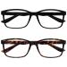 The Reading Glasses Company Black & Brown Tortoiseshell Readers Value 2 Pack Large Men RR83-12 +2.50 +2.50 Diopters