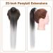 Tess Ombre Ponytail Extension 60cm | Dark Brown to Silver Gray Braid - 90g Smooth Long Hair Extensions - Buy Online on GoSupps.com