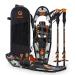 G2 21/25/30 Inches Light Weight Snowshoes for Women Men Youth, Set with Trekking Poles, Carrying Bag, Snow Baskets, Special EVA Padded One-Pull Binding, Heel Lift, Toe Box, Orange/Blue/Red Available Orange 25"(Up to 200lbs)