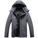 Men's Mountain Waterproof Ski Jacket Windproof Rain Windbreaker Winter Warm Hooded Snow Coat Dark Gray-02 X-Large
