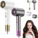 Numoya Jetspeed Hair Dryer Numoya Hair Dryer high speed hair dryer Blow Dryer with Diffuser for Curly Hair Numoya Blow Dryer Portable Low Noise Blow Dryer for Home Travel Salon (White)
