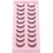 Winifred M Clear Band Short False Eyelashes - Natural Look D Curl Faux Mink Wispy Lashes | Multi-layered Strip Lash for a Soft and Reusable Fluffy Finish - 10 pairs - Buy Online on GoSupps.com